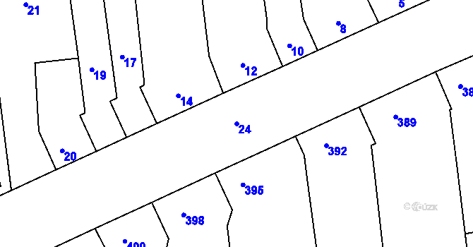 Parcela st. 24 v KÚ Marefy, Katastrální mapa