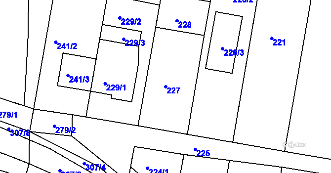 Parcela st. 227 v KÚ Marefy, Katastrální mapa