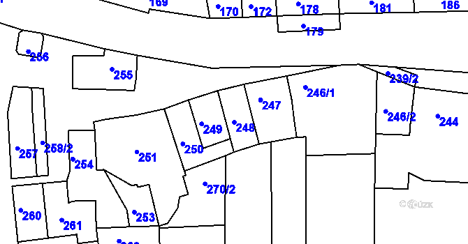 Parcela st. 248 v KÚ Marefy, Katastrální mapa