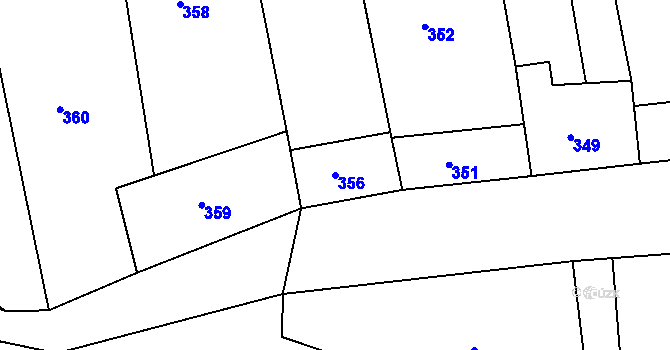 Parcela st. 356 v KÚ Marefy, Katastrální mapa