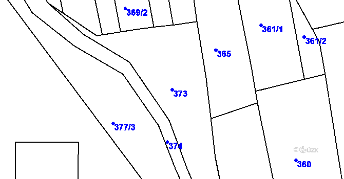 Parcela st. 373 v KÚ Marefy, Katastrální mapa