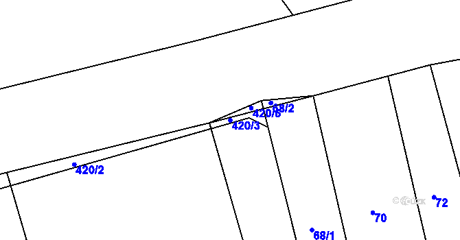 Parcela st. 420/3 v KÚ Marefy, Katastrální mapa