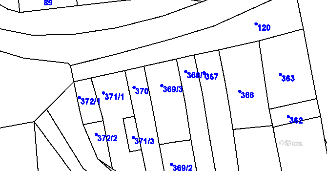 Parcela st. 369/1 v KÚ Marefy, Katastrální mapa