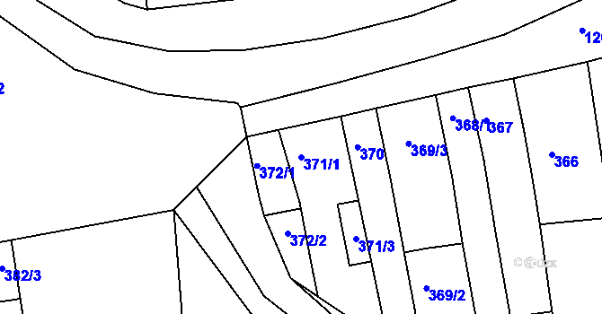 Parcela st. 371/1 v KÚ Marefy, Katastrální mapa