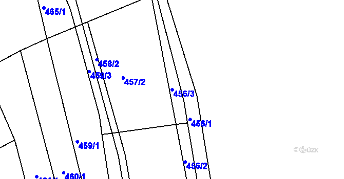 Parcela st. 456/3 v KÚ Marefy, Katastrální mapa