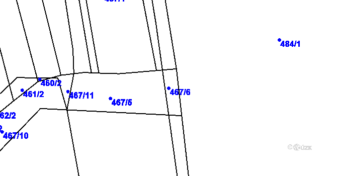 Parcela st. 467/6 v KÚ Marefy, Katastrální mapa