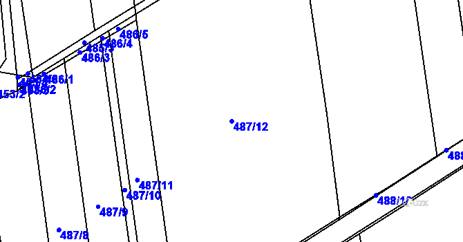 Parcela st. 487/12 v KÚ Marefy, Katastrální mapa