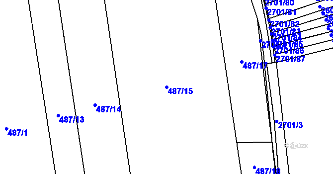 Parcela st. 487/15 v KÚ Marefy, Katastrální mapa