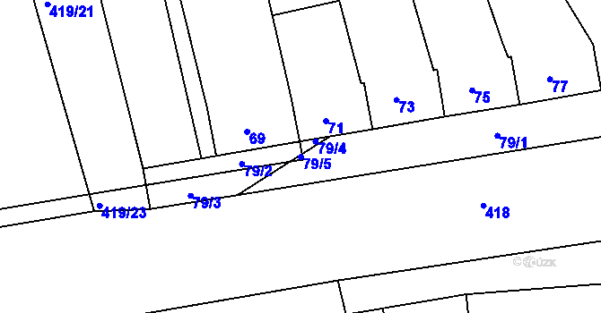 Parcela st. 79/5 v KÚ Marefy, Katastrální mapa