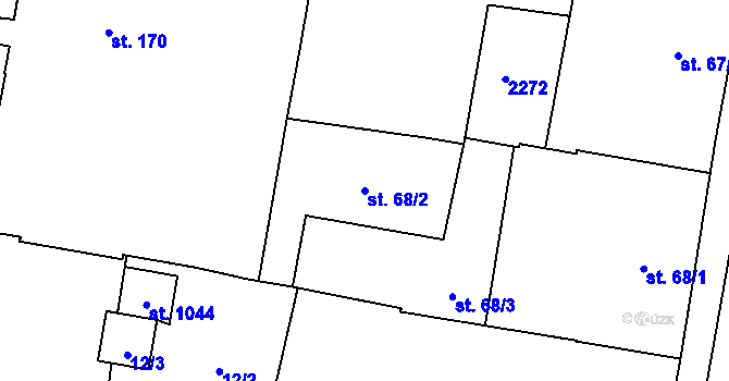 Parcela st. 68/2 v KÚ Mariánské Lázně, Katastrální mapa