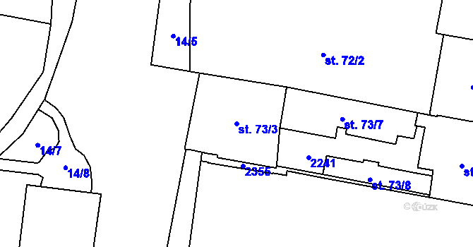 Parcela st. 73/3 v KÚ Mariánské Lázně, Katastrální mapa