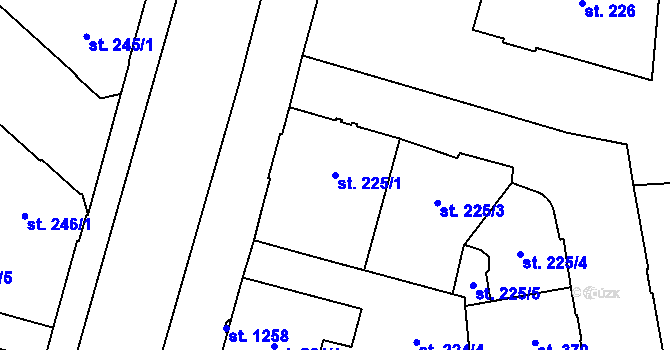 Parcela st. 225/1 v KÚ Mariánské Lázně, Katastrální mapa