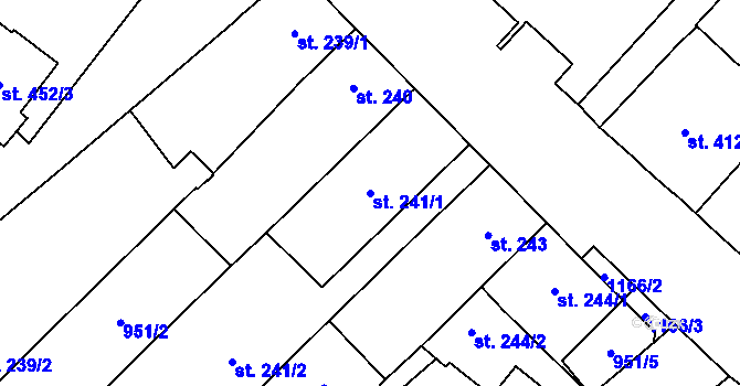 Parcela st. 241/1 v KÚ Mariánské Lázně, Katastrální mapa