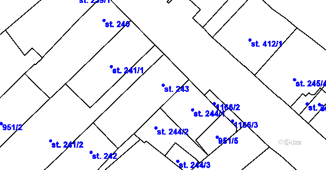 Parcela st. 243 v KÚ Mariánské Lázně, Katastrální mapa