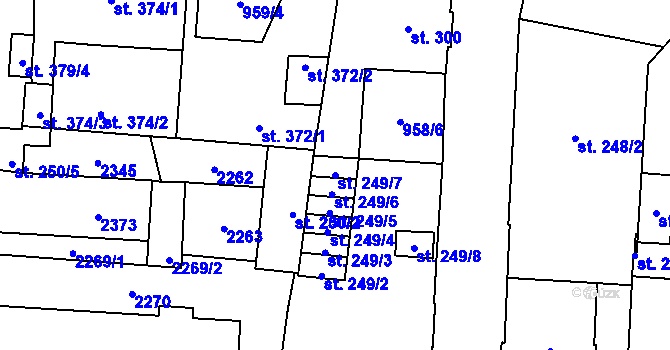 Parcela st. 249/7 v KÚ Mariánské Lázně, Katastrální mapa