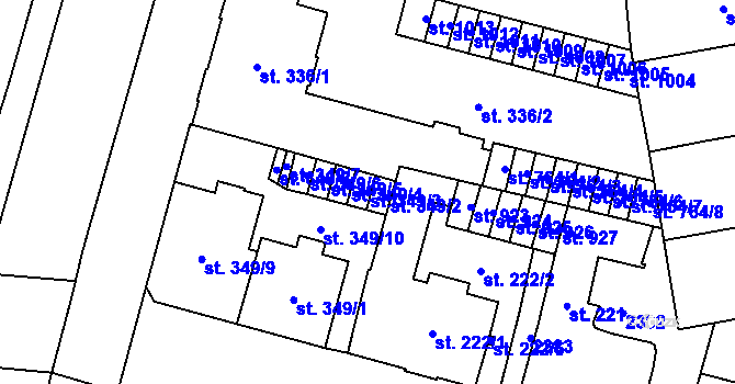 Parcela st. 349/3 v KÚ Mariánské Lázně, Katastrální mapa