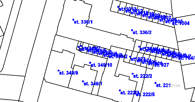 Parcela st. 349/4 v KÚ Mariánské Lázně, Katastrální mapa