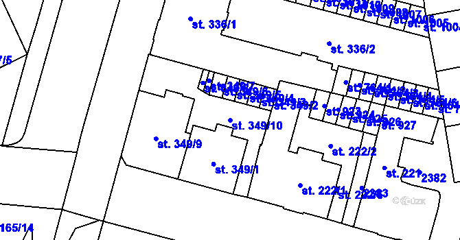 Parcela st. 349/10 v KÚ Mariánské Lázně, Katastrální mapa