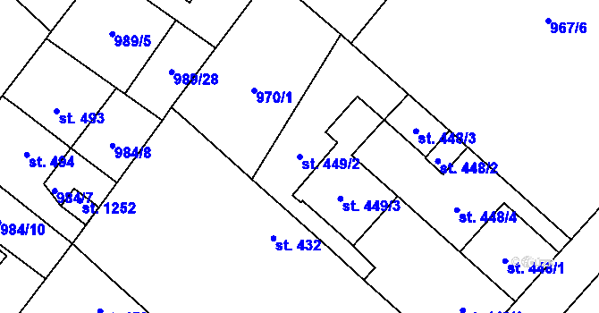 Parcela st. 449/2 v KÚ Mariánské Lázně, Katastrální mapa
