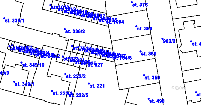 Parcela st. 764/6 v KÚ Mariánské Lázně, Katastrální mapa