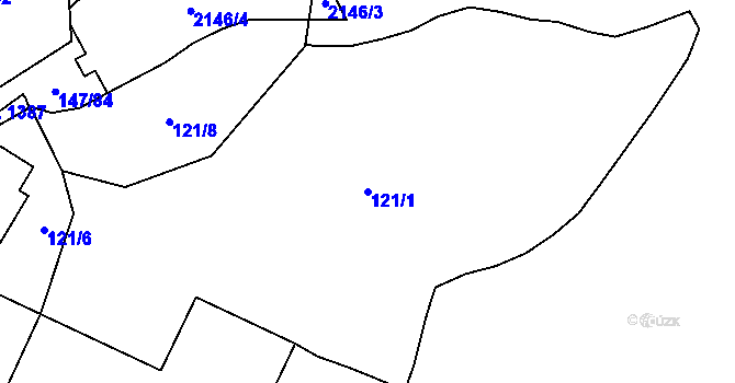 Parcela st. 121/1 v KÚ Mariánské Lázně, Katastrální mapa