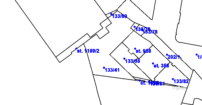 Parcela st. 133/41 v KÚ Mariánské Lázně, Katastrální mapa