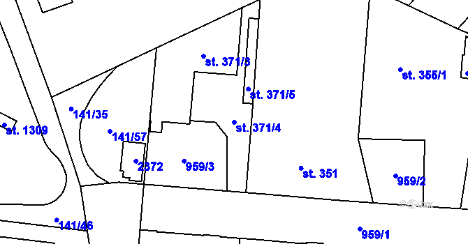 Parcela st. 371/4 v KÚ Mariánské Lázně, Katastrální mapa