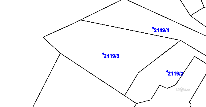 Parcela st. 2119/3 v KÚ Mariánské Lázně, Katastrální mapa