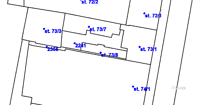 Parcela st. 73/8 v KÚ Mariánské Lázně, Katastrální mapa