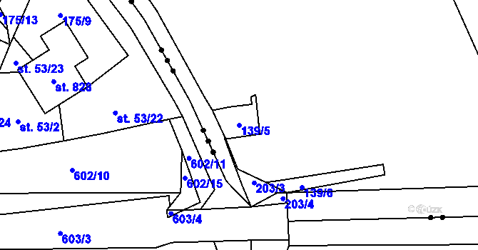 Parcela st. 139/5 v KÚ Mariánské Lázně, Katastrální mapa