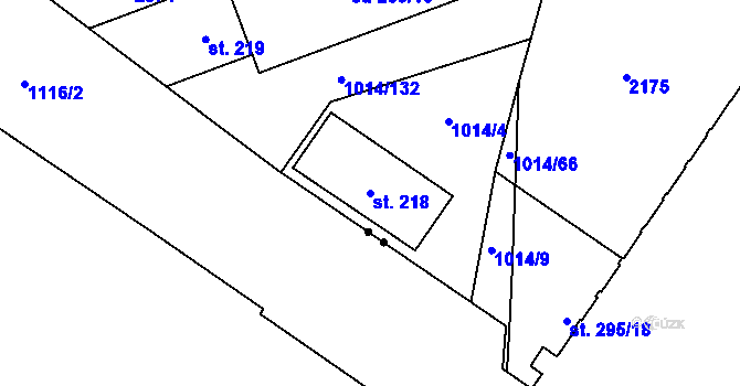 Parcela st. 218 v KÚ Úšovice, Katastrální mapa