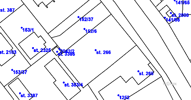 Parcela st. 266 v KÚ Úšovice, Katastrální mapa