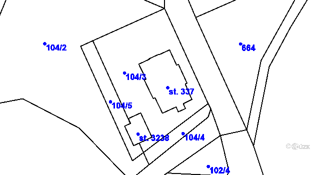 Parcela st. 337 v KÚ Úšovice, Katastrální mapa