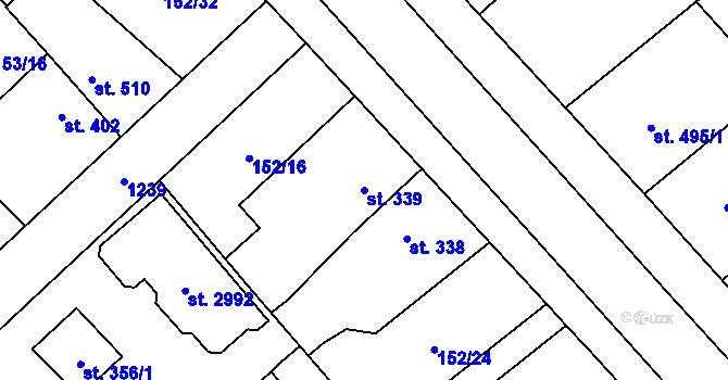 Parcela st. 339 v KÚ Úšovice, Katastrální mapa