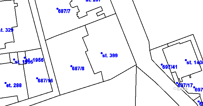 Parcela st. 399 v KÚ Úšovice, Katastrální mapa