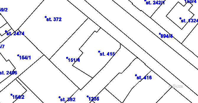 Parcela st. 415 v KÚ Úšovice, Katastrální mapa