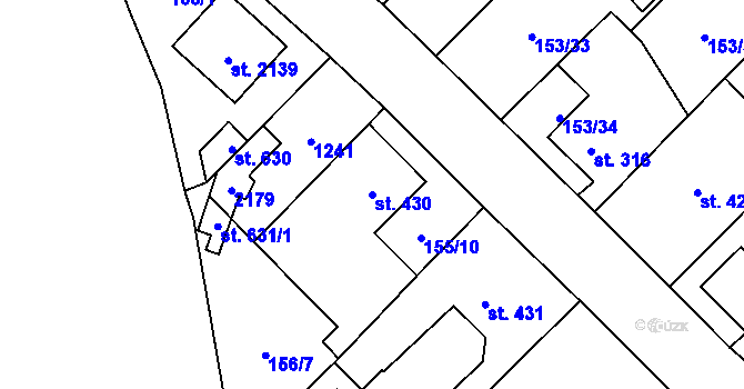 Parcela st. 430 v KÚ Úšovice, Katastrální mapa