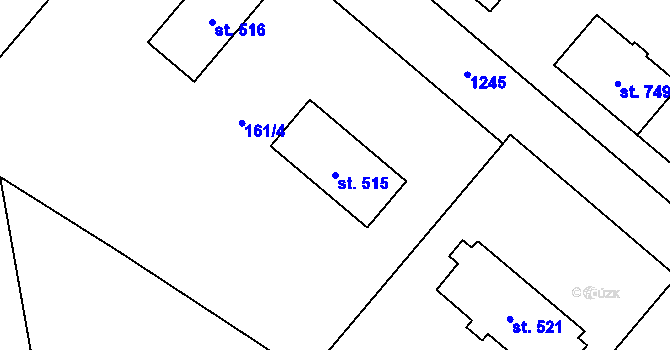 Parcela st. 515 v KÚ Úšovice, Katastrální mapa