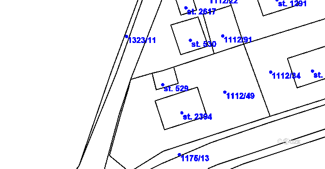 Parcela st. 529 v KÚ Úšovice, Katastrální mapa