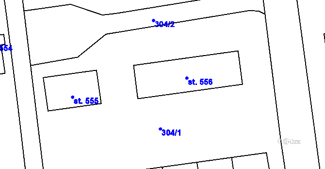 Parcela st. 556 v KÚ Úšovice, Katastrální mapa