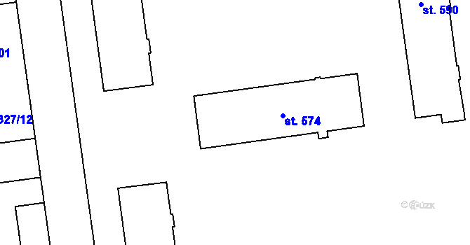 Parcela st. 573 v KÚ Úšovice, Katastrální mapa
