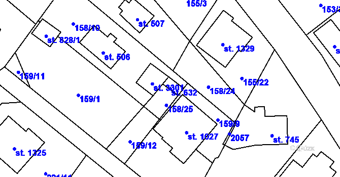 Parcela st. 632 v KÚ Úšovice, Katastrální mapa
