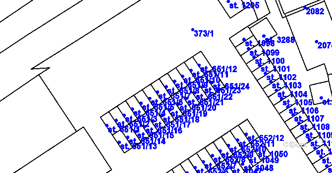 Parcela st. 651/8 v KÚ Úšovice, Katastrální mapa