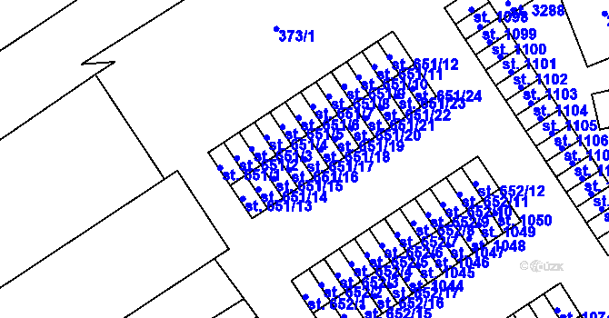 Parcela st. 651/17 v KÚ Úšovice, Katastrální mapa