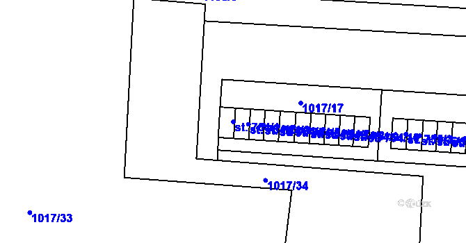 Parcela st. 754/1 v KÚ Úšovice, Katastrální mapa