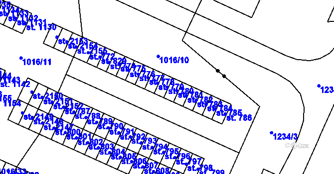 Parcela st. 780 v KÚ Úšovice, Katastrální mapa