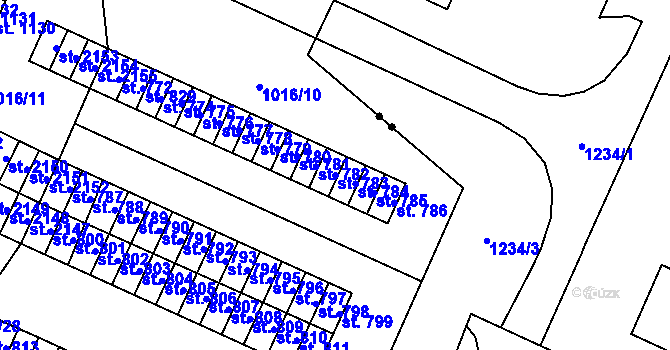 Parcela st. 783 v KÚ Úšovice, Katastrální mapa