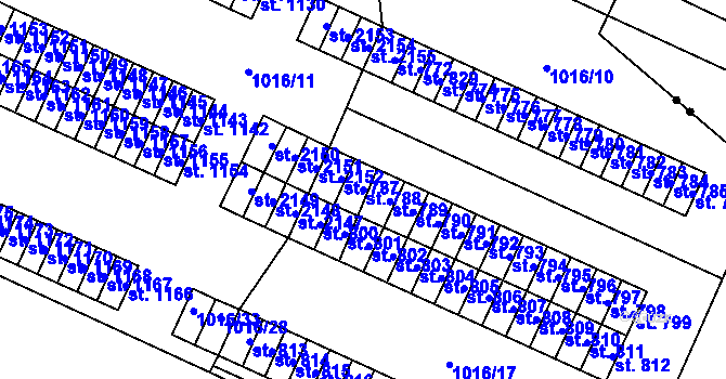 Parcela st. 788 v KÚ Úšovice, Katastrální mapa