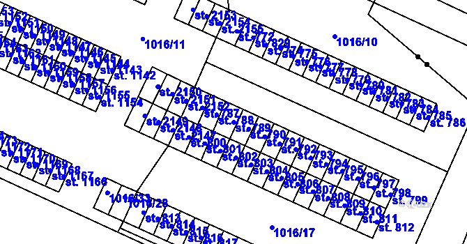 Parcela st. 789 v KÚ Úšovice, Katastrální mapa