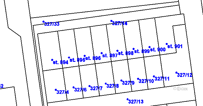 Parcela st. 897 v KÚ Úšovice, Katastrální mapa